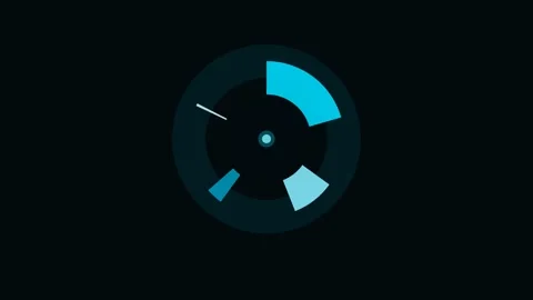 Cyan Donut Chart Fill Animation Loop Background 動画素材 342611730