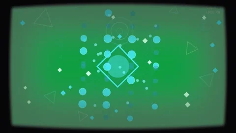 Cyan dot appearing, logo forming pulsing columns growing rings appearing to Stock Footage 333972085