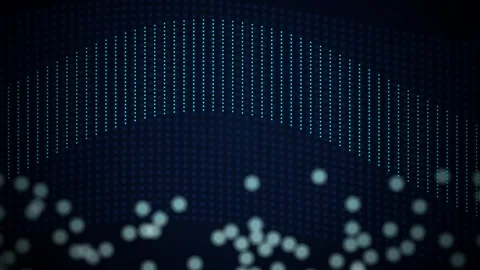 Cyan dots wave glowing bokeh seamless loop motion background Stock Footage 344799300