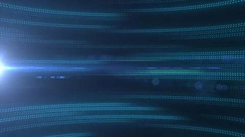 Cyan dotted light tunnel with bright lens flare and curved digital rows, cr.. 스톡 일러스트