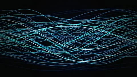 Cyan fiber optic cables flowing seamless loop motion background Stock Footage 344231434