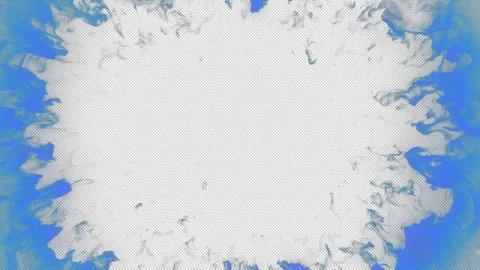 Cyan Fire Transition Alpha - High Quality Stock Footage Stock Footage 310739240