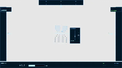 Cyan Flight HUD Interface Element Stock Footage 334751655