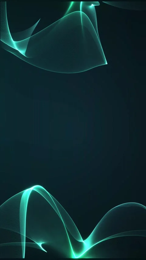 Cyan flowing wireframe waves on dark background, vertical tech loop with gl.. Stock Footage 340812574