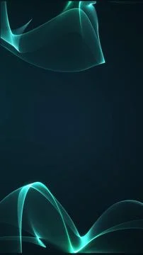 Cyan flowing wireframe waves with vertical copy space, abstract futuristic .. Stock Illustration