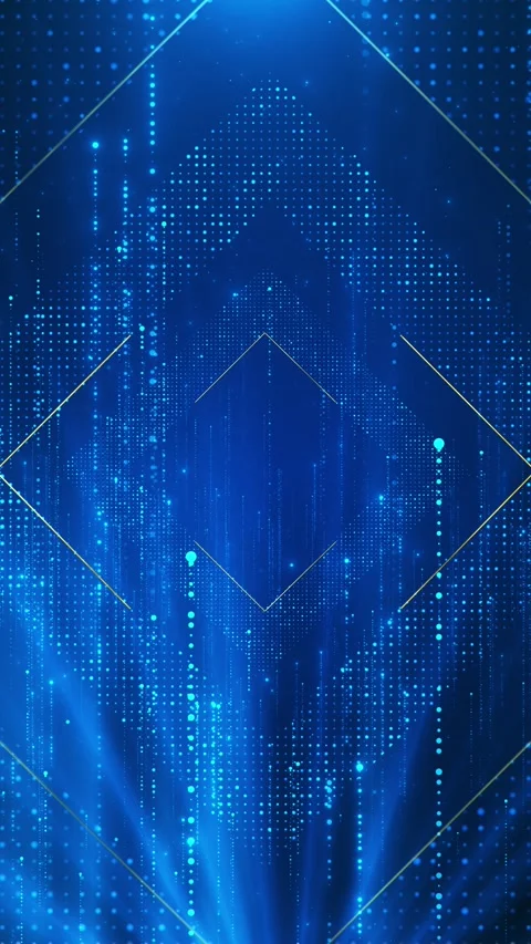 Cyan futuristic data arrow background glowing dot matrix, thin geometric lines, Stock Footage 340411329