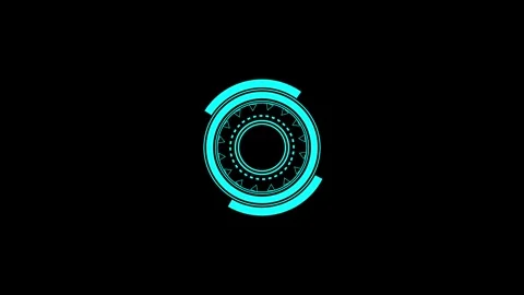Cyan geometric circle with triangles on black. Cyan geometric circle for ab.. Stock Footage 337816784