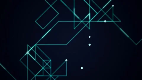Cyan geometric lines and nodes seamless loop motion background 스톡 동영상 344972037