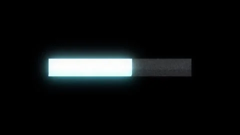 Cyan glitch loading bar horizontal progress block, black empty space, and digita Stock Footage 340556515