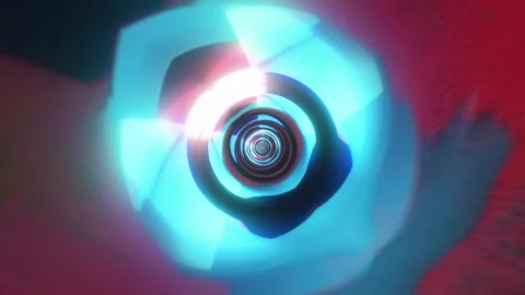 Cyan Glitch Tunnel VJ Loop Stock Footage 329985125