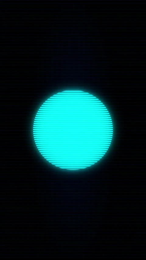 Cyan glowing circle abstract animation on black background. Vertical 動画素材 337088016
