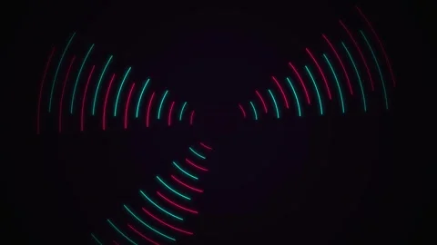 Cyan glowing concentric radar wave ripple Stock Footage 345228270