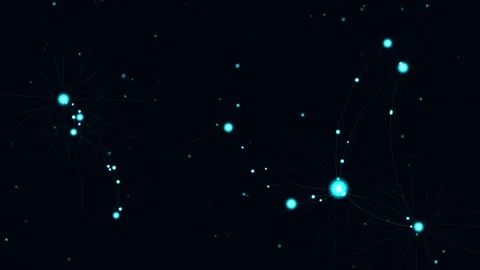 Cyan Glowing Neural Network Neuron Synapse Motion Loop Video Screen Stock Footage 344602438
