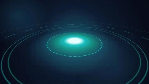 Cyan glowing target platform spinning seamless loop motion background Stock Footage 346000037