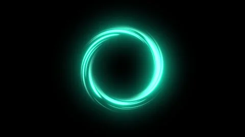 Cyan Glowing Vortex Portal Rotating on Black Background 動画素材 336023966