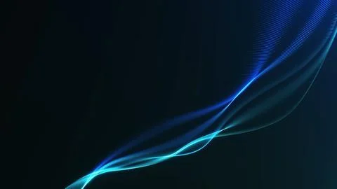 Cyan glowing wave on dark tech background, smooth digital flow with elegant.. Illustration