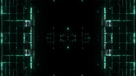 Cyan Green Pixel Grid 库存影片 326685872