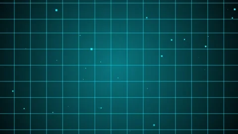 Cyan Grid with Particles Video stock 299780604