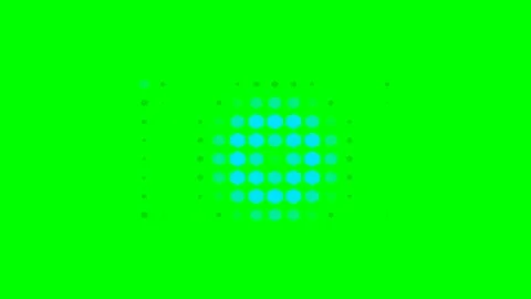 Cyan hexagon pattern forming a rectangular shape on a vibrant green backgroun Stock Footage 340266870