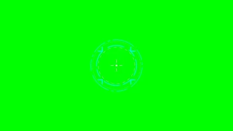 Cyan holographic circular interface element isolated on a green background Vídeos de archivo 340901760
