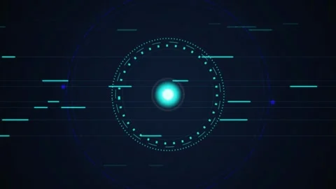 Cyan HUD circle rotating seamless loop motion background Stock Footage 345075821