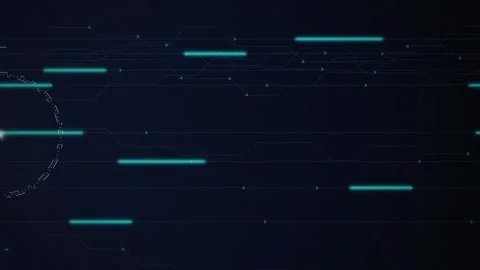 Cyan HUD circuit data lines seamless loop motion background Stock Footage 347257754
