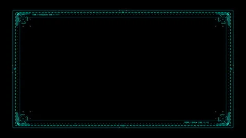 Cyan hud frame loop animation glowing digital interface background tech Stock Footage 346546547