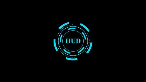 Cyan hud interface circle loading elements on black background designed for.. Illustrazione stock