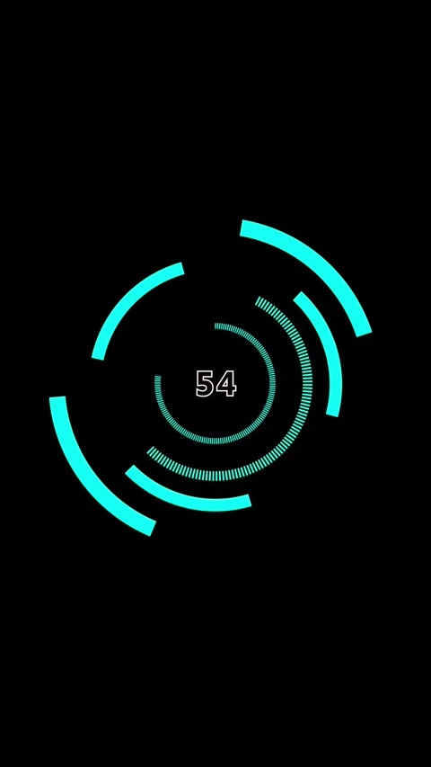 Cyan hud loading animation vertical video 41 progress circular rotating int.. Stock Footage 344285465