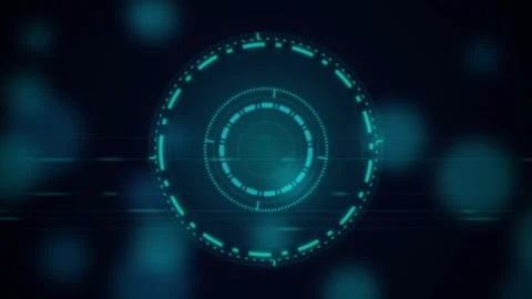 Cyan HUD radar interface seamless loop motion background Vídeo Stock 344972266