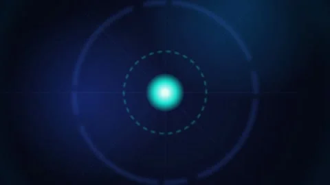 Cyan HUD reticle glowing orb target seamless loop background Stock Footage 346000035