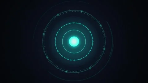 Cyan HUD target orb interface seamless loop background Stock Footage 347257990
