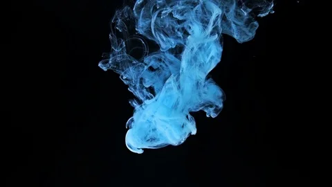 Cyan ink splash on black background Stock Footage 82189132