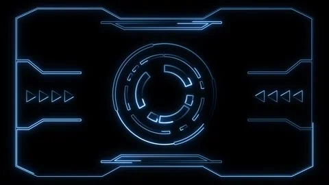 Cyan interface overlay animation with glowing concentric circles and marker.. Stock Footage 337364541