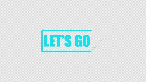 A cyan lets go speed label with line accents Stock Footage 337080316