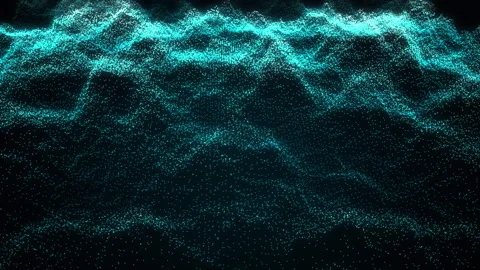 Cyan LiDAR point cloud of mountain terrain in a low flyover with scan pulse.. 库存影片 346911346