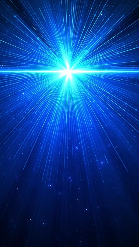 Cyan light burst technology background radiant beams, dotted particles, and dark Stock Footage 340418681