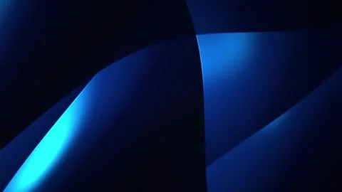 Cyan light pulses on curving blue geometric planes in a seamless loop Stock Footage 341490106