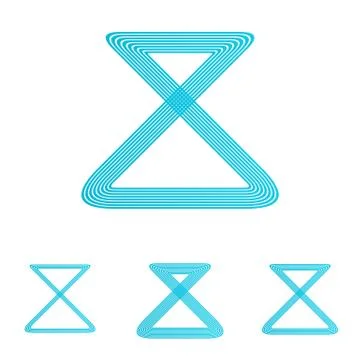 Cyan line loop logo design set Illustrazione stock