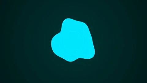 Cyan liquid blob abstract shape morphing animation on dark background Stock Footage 339925441