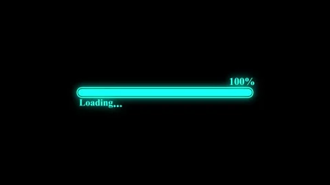 Cyan Loading Bar Progress Animation Stock Footage 343382005