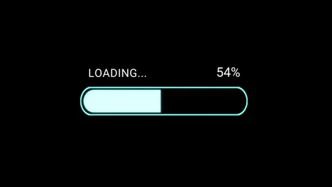 Cyan Loading Percentage Bar with 0 to 100 Percent Counter Animation. Stock Footage 341815579