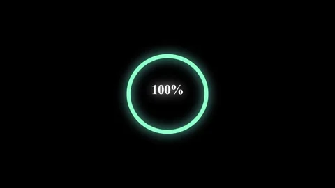 Cyan Loading Spinner Animation on Black Background Stock Footage 343661203