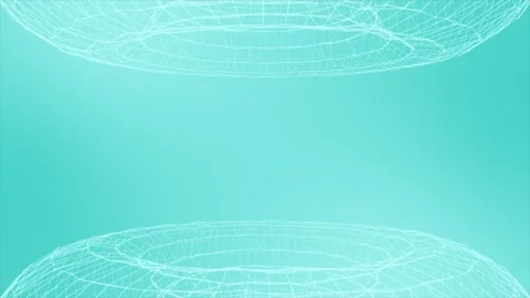 Cyan low poly torus shapes empty podium professional background Stock Footage 302560618