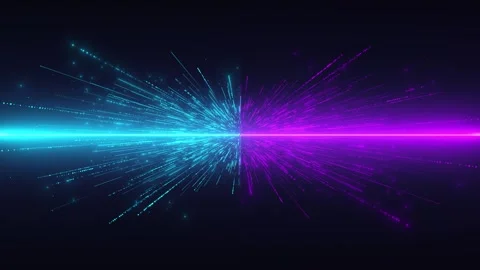 Cyan magenta light burst background bright , fast particle streaks, dark space Stock Footage 334101343