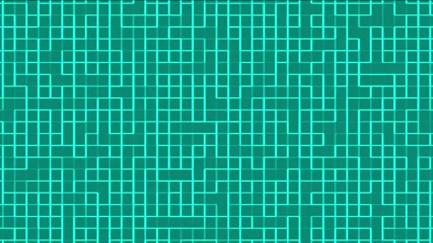 Cyan Maze Pattern Animation - grid background Video stock 290156133