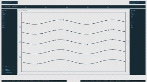 Cyan Microfluidic Flow Map HUD Element Stock Footage 336057108
