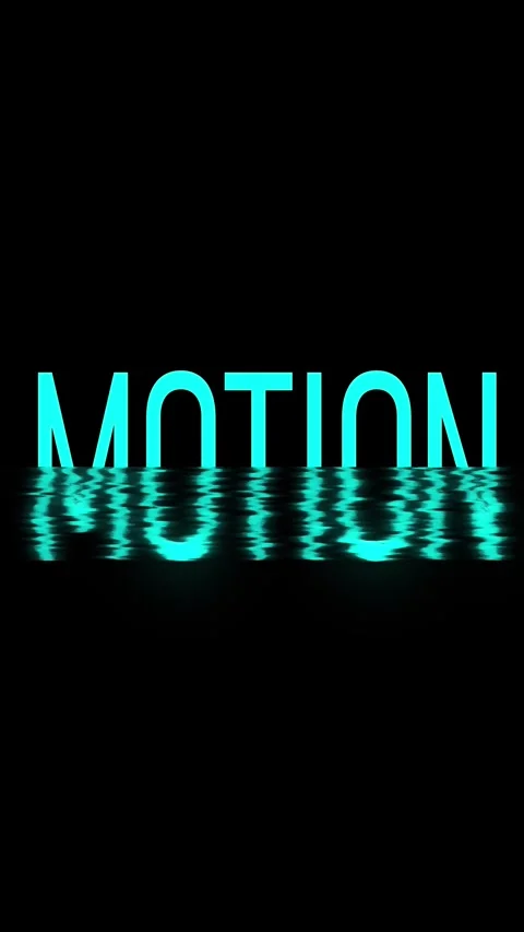 Cyan motion text with rippling water reflection effect on black background,.. Stock Footage 337463182