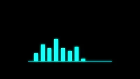 Cyan neon digital graph animation representing business financial growth on.. Stock Footage 331297601