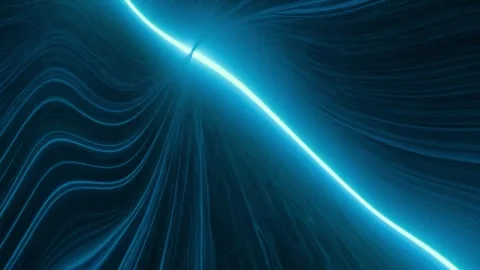Cyan Neon Lines VJ Loop – Abstract Tech Motion Graphics | Sandu Visuals Video stock 331218958